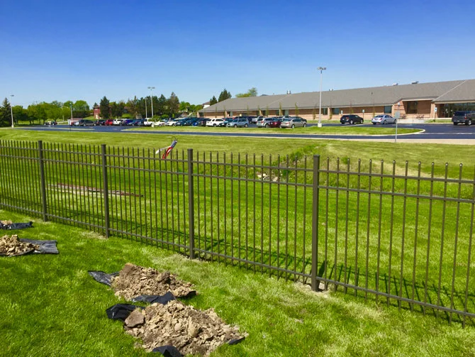 Premium black aluminum fence installed at Hinsdale IL home